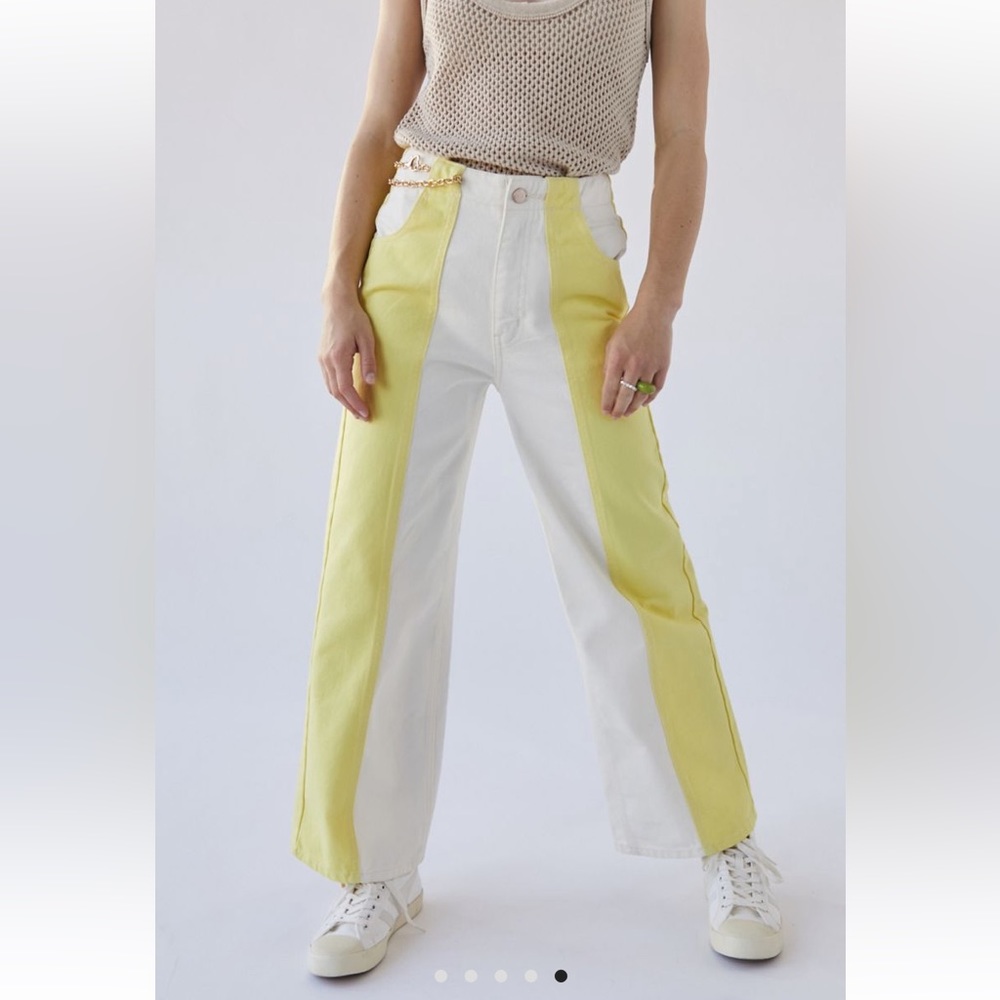 BDG High & Wide Jean - Colorblock - Sun Yellow SIZE 30